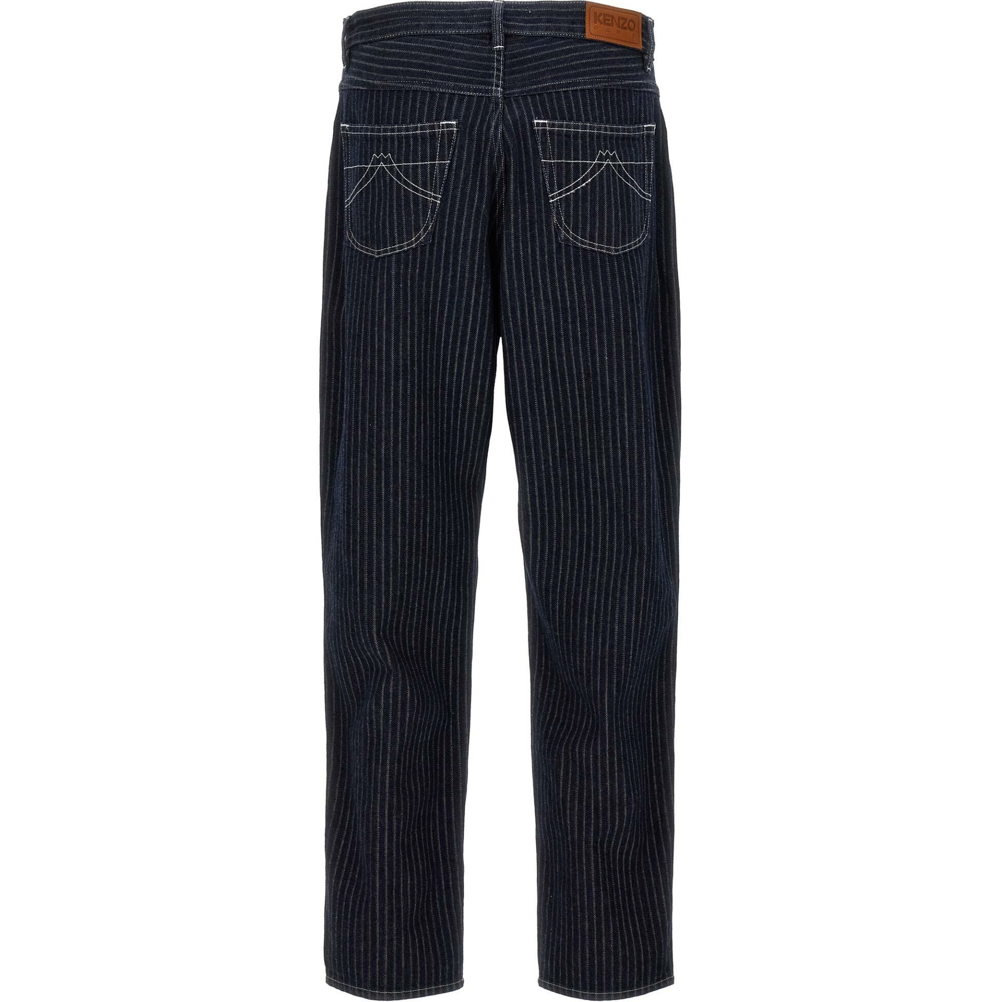 【代購】KENZO Pinstriped Tapered-Leg Jeans