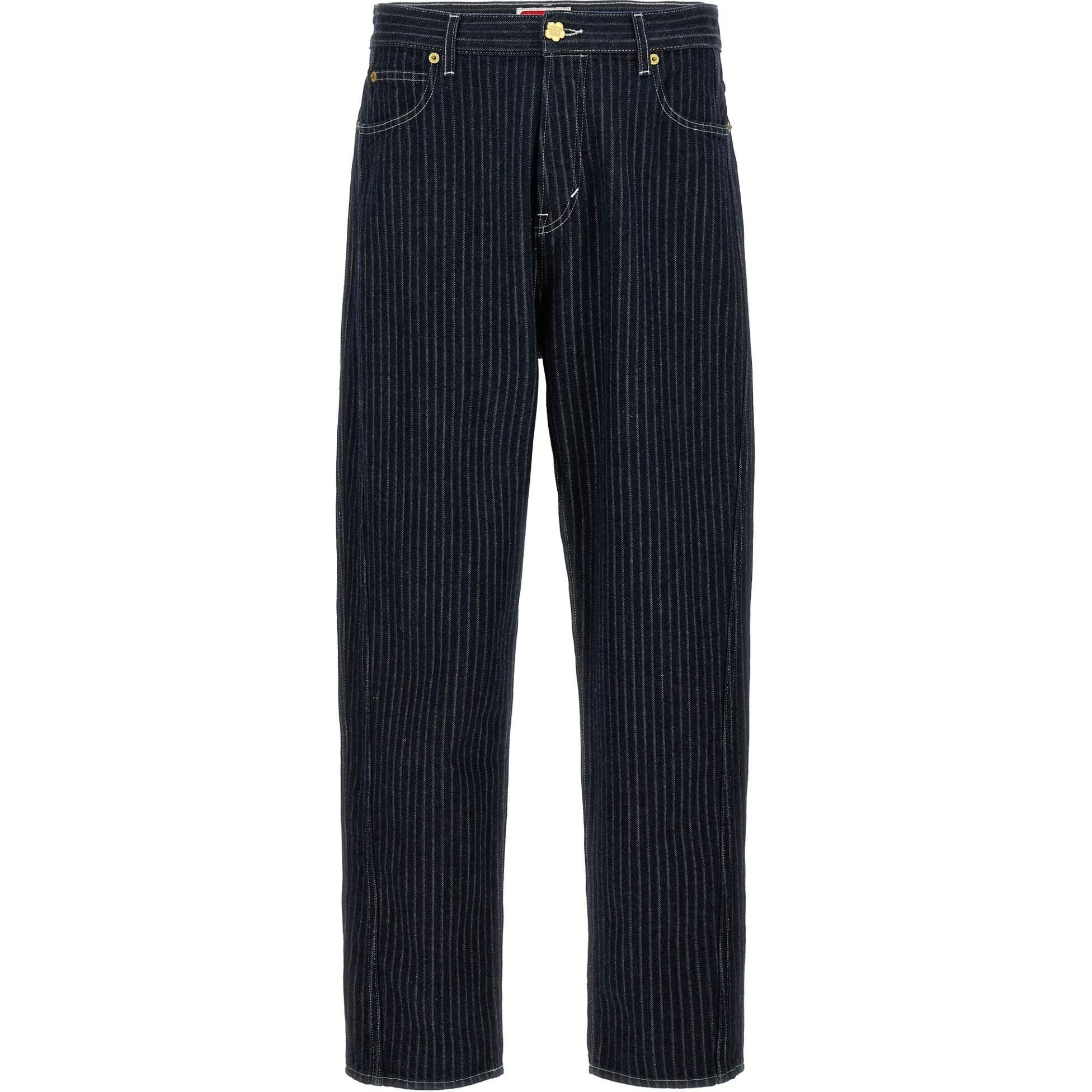 【代購】KENZO Pinstriped Tapered-Leg Jeans