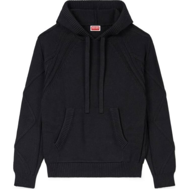 【代購】KENZO Hand-Embroidered Cable Knitted Hoodie
