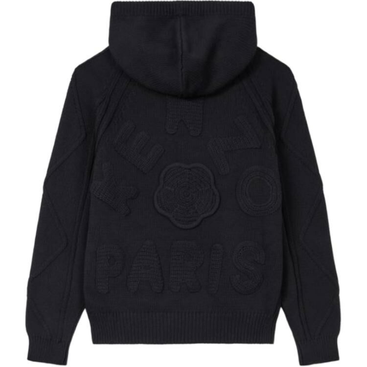 【代購】KENZO Hand-Embroidered Cable Knitted Hoodie