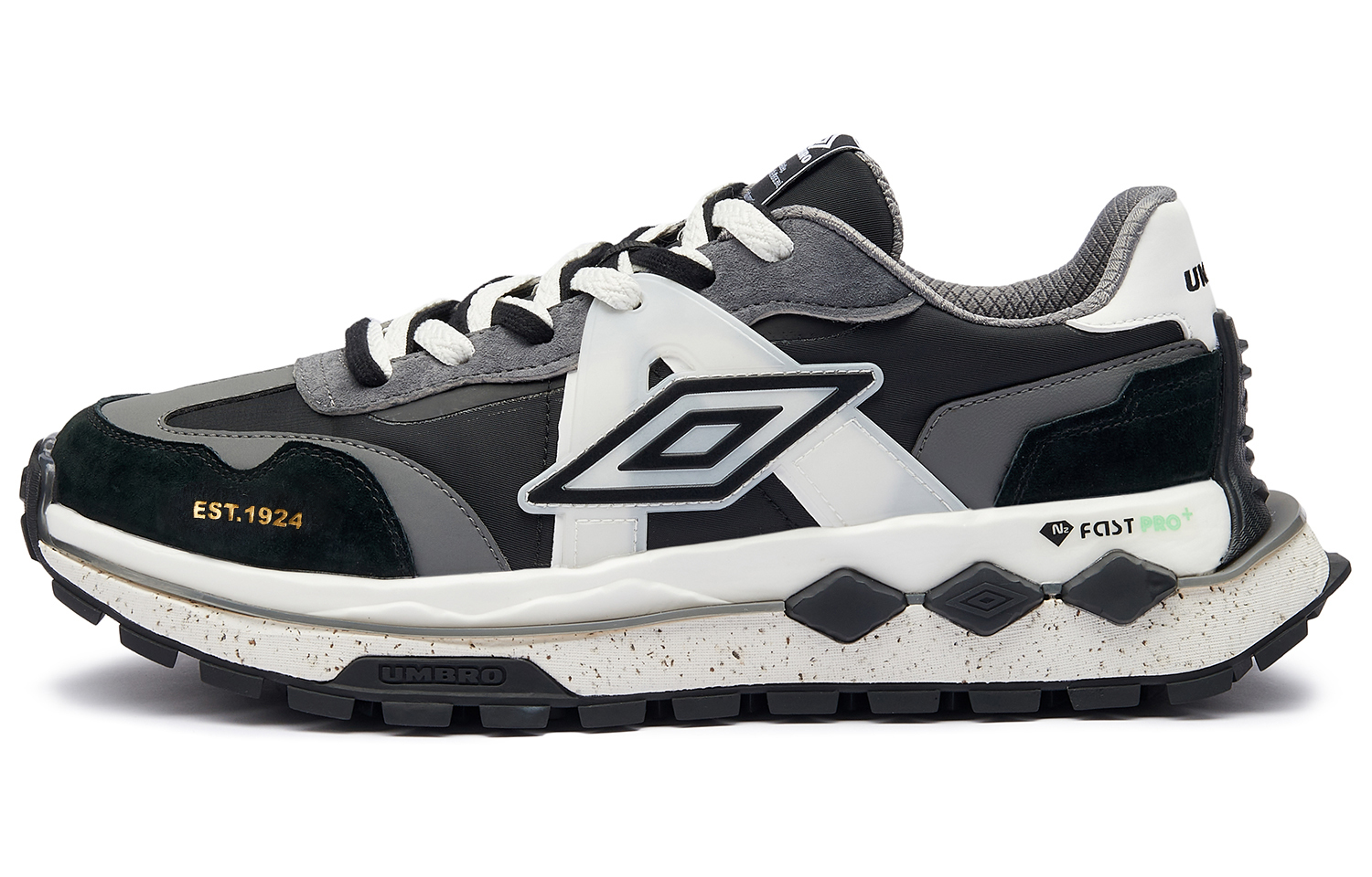 【代購】Umbro Anti-Slip And Wear-Resistant Coverage Support Rebound Low-Top Casual Shoes Men's Black Gray White