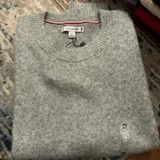 [S] TOMMY HILFIGER SHIMMER CREWNECK LADIES KNIT SWEATER,GREY, 76J5356-030 (STH1002)
