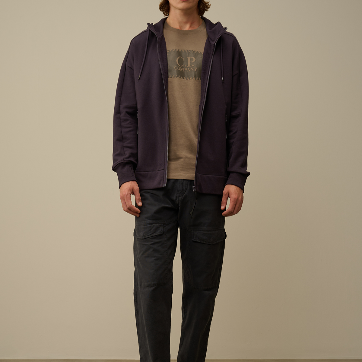 【代購】C.P.Company Goggles-detail Zip-up Hoodie