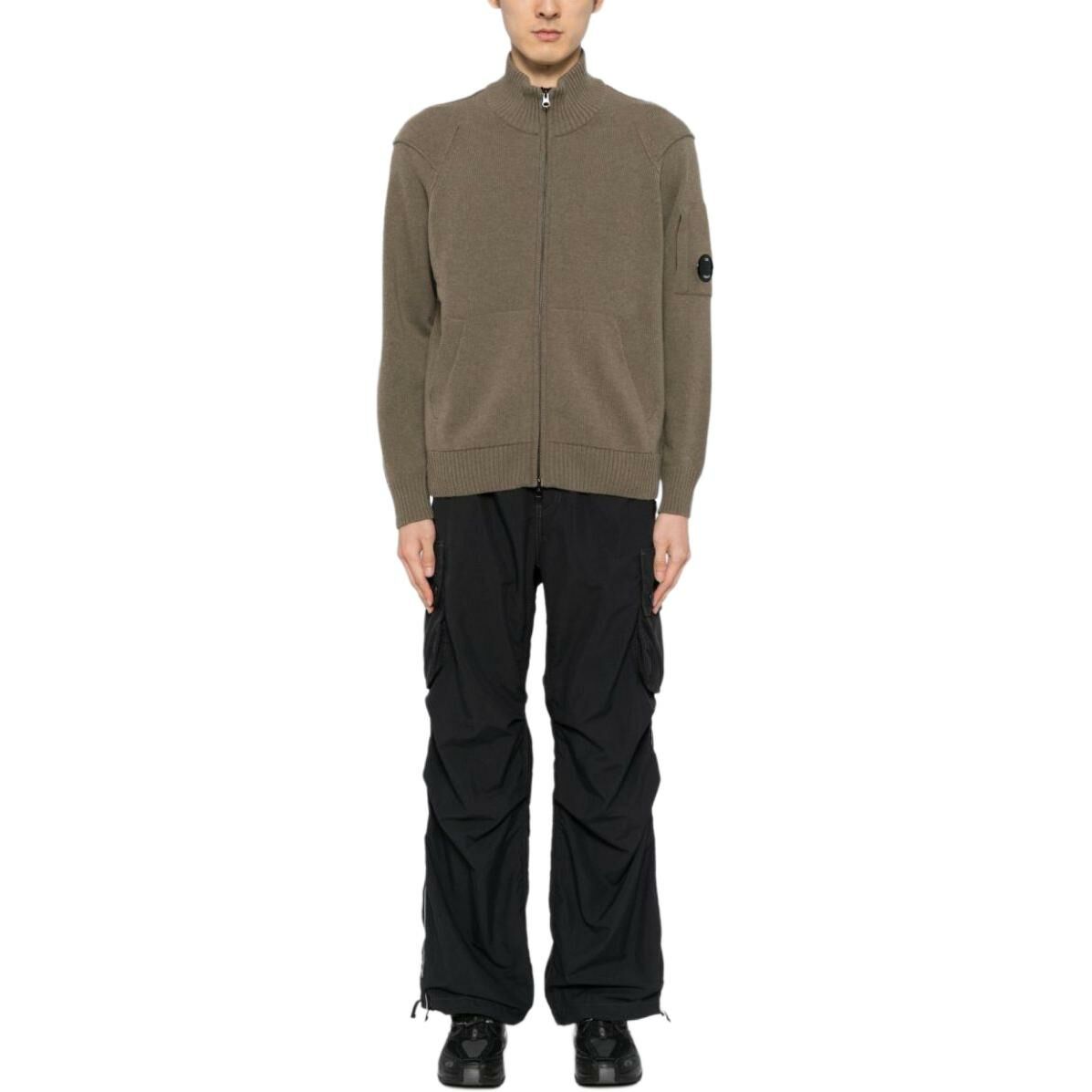 【代購】C.P.Company Waffle-knit Roll-neck Cardigan