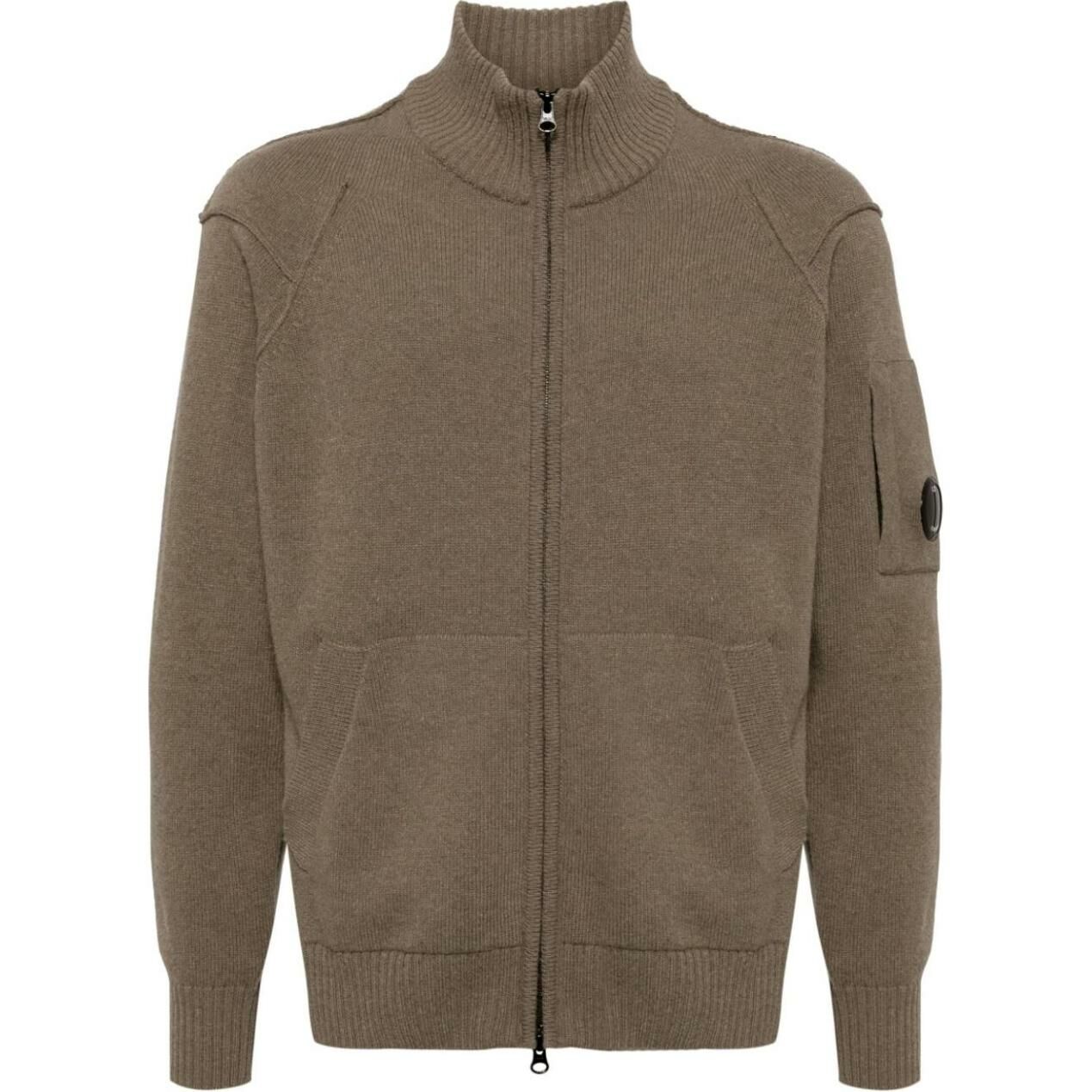 【代購】C.P.Company Waffle-knit Roll-neck Cardigan