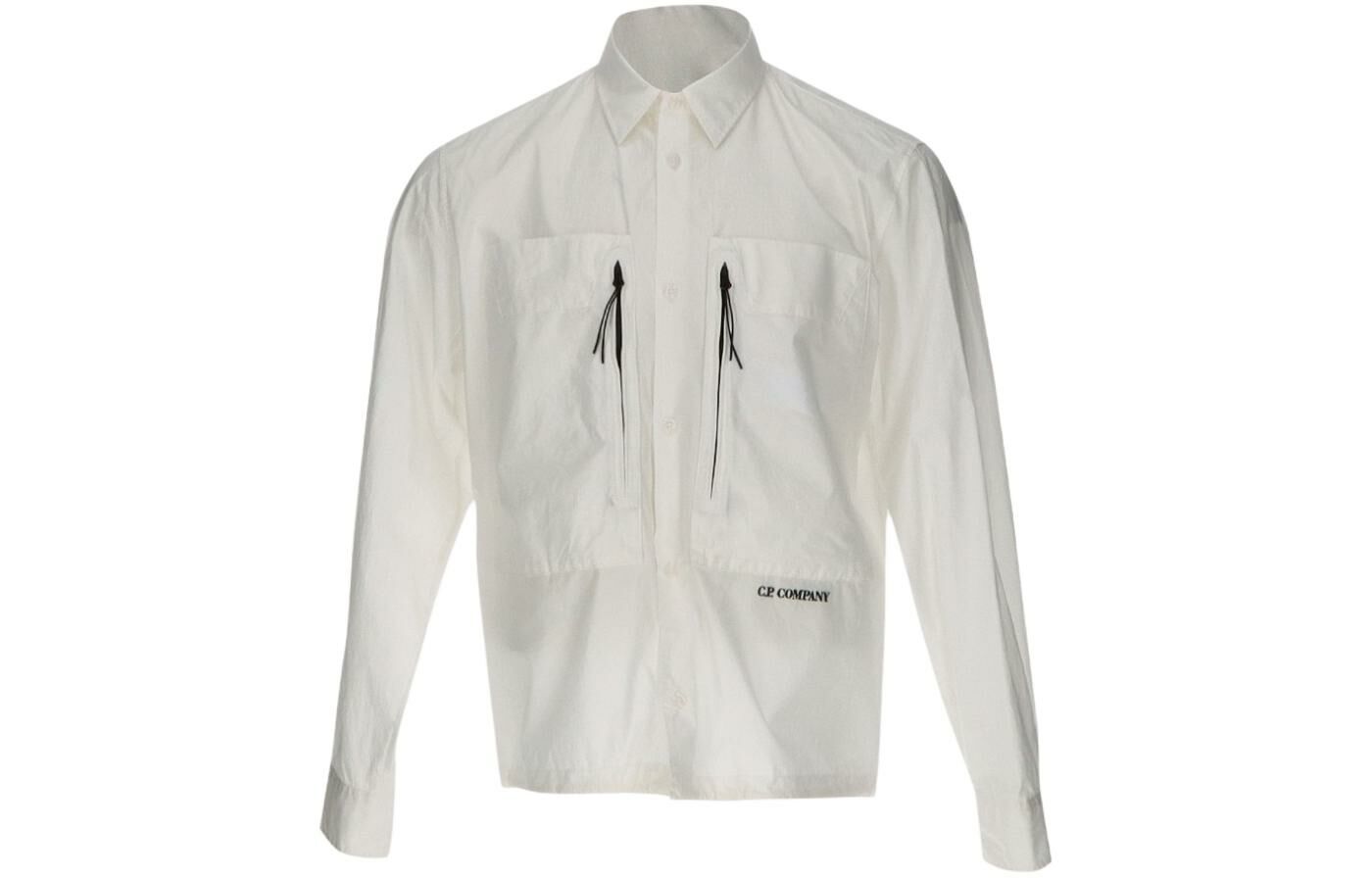 【代購】C.P.Company Logo Embroidered Buttoned Poplin Overshirt