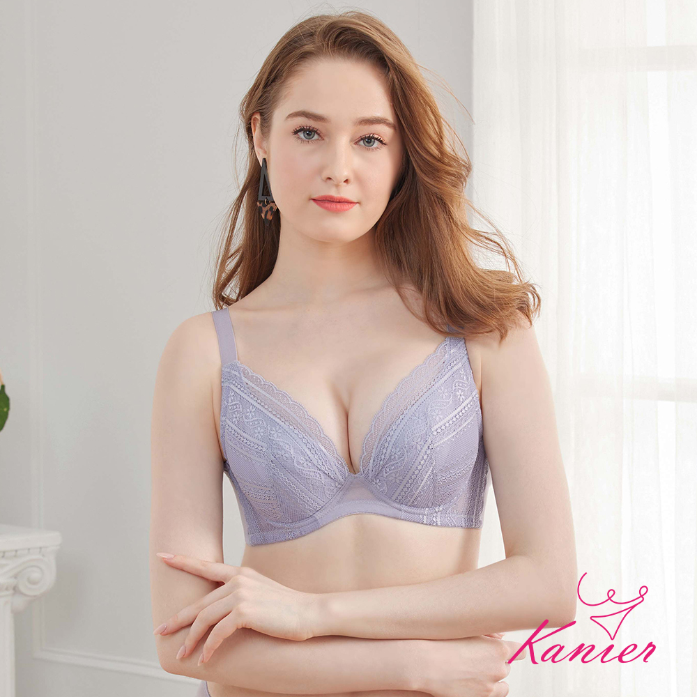 【Kanier卡妮兒】忘憂戀語．隱形內月牙提托 機能型鋼圈內衣【1306  傍紫－C / D / E / F 罩杯】