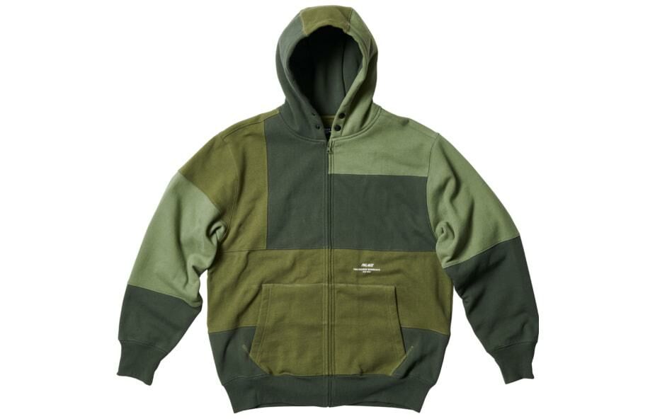 【代購】PALACE X Engineered Garments Heavy Patchwork Zip Hood