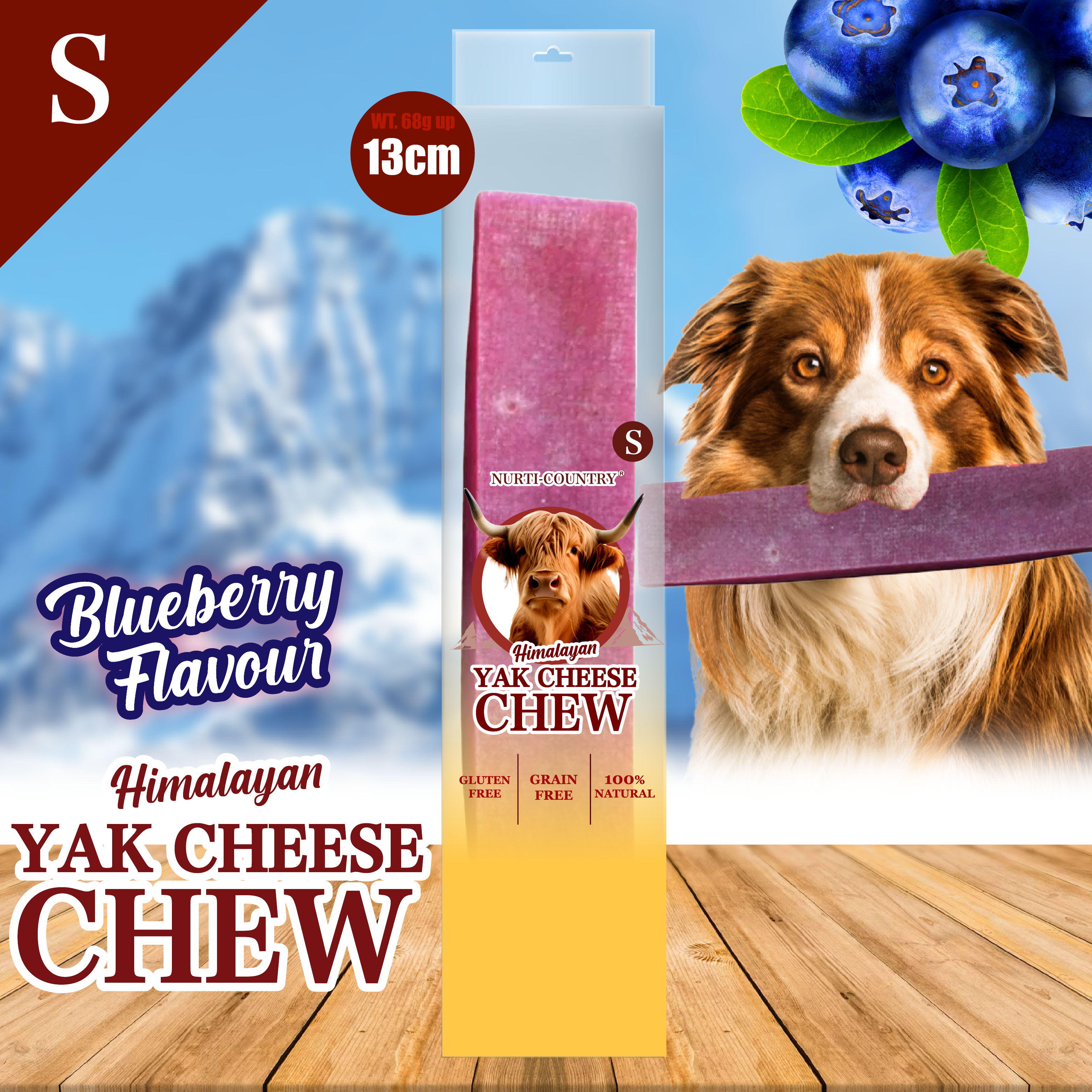 喜馬拉雅山犛牛芝士潔齒骨(藍莓味)(S)(NCYB-4316)