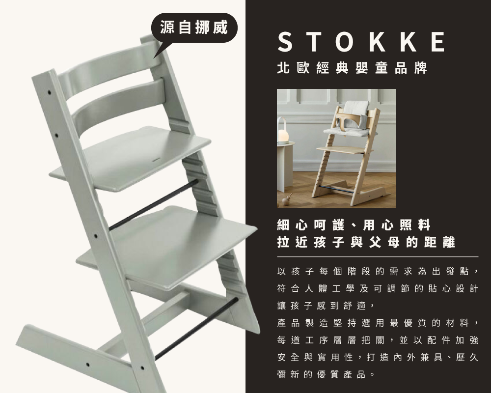 Stokke|挪威嬰幼兒家具經典品牌。細心呵護、用心照料,拉近孩子與父母的距離。