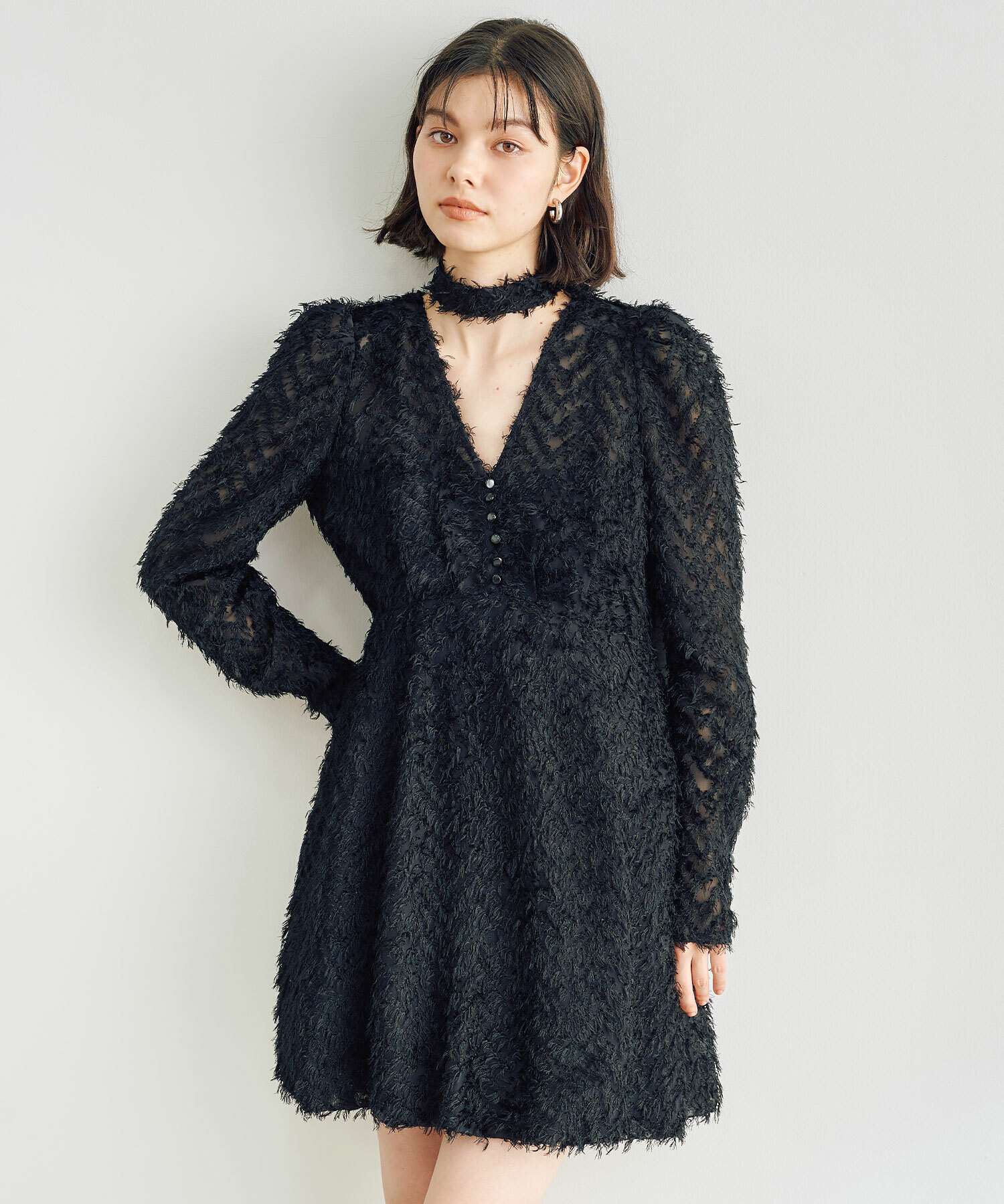 [預購] 折扣 COCO DEAL 提花荷葉邊氣球洋裝