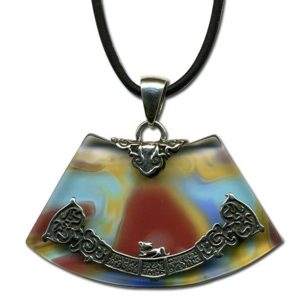 鹿港窯~開運古法水晶琉璃銀飾項鍊~左右逢源