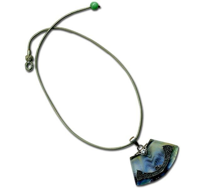 鹿港窯~開運古法水晶琉璃銀飾項鍊~左右逢源