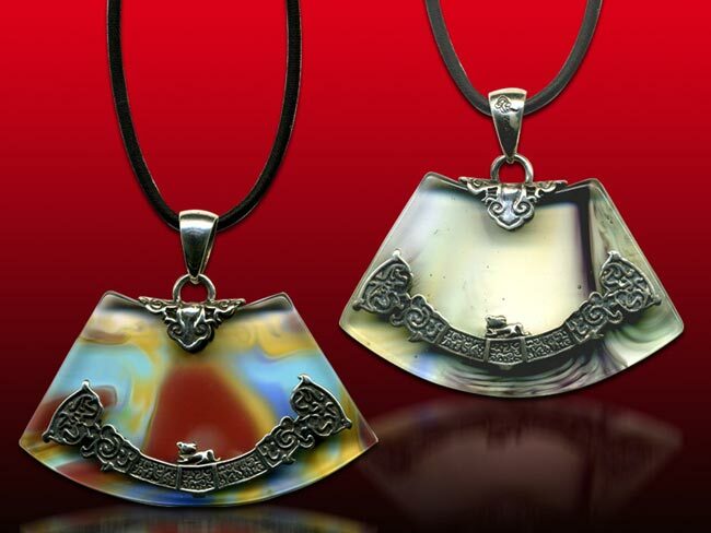 鹿港窯~開運古法水晶琉璃銀飾項鍊~左右逢源