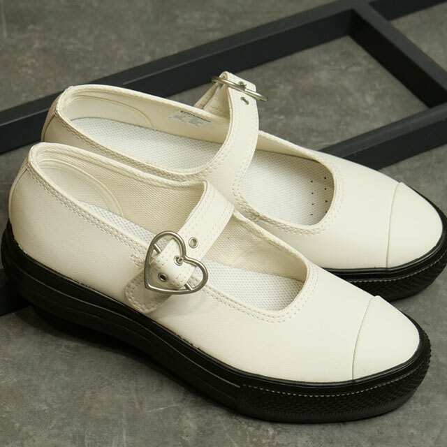🇯🇵 CONVERSE ALL STAR LT PLTS MJ HEARTBUCKLE OX 奶油白 黑底 愛心釦 MARY JANE 瑪莉珍鞋 瑪麗珍 女鞋 31314010 / 預購