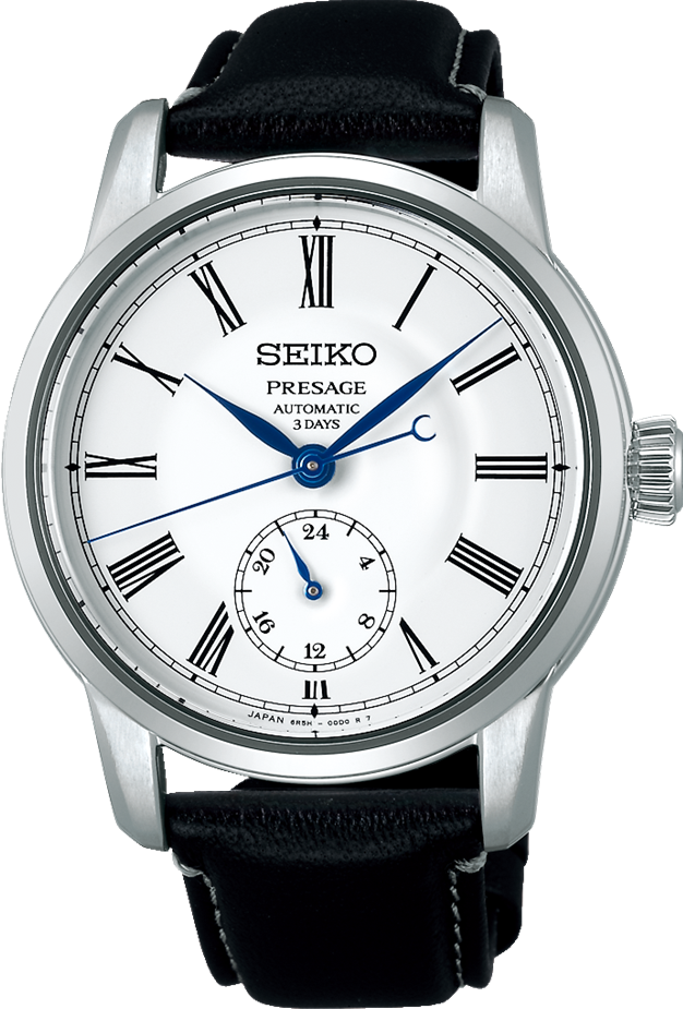 萬年鐘錶 - SEIKO Presage Craftsmanship 職人琺瑯面盤三日鍊皮革款機械錶  SPB495J1 /  6R5H-00D0Z  錶徑40.2MM