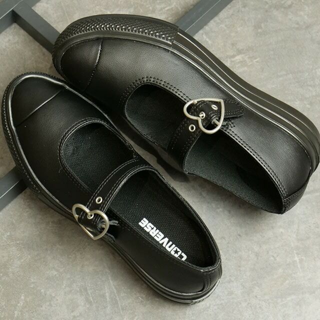 🇯🇵 CONVERSE ALL STAR LT PLTS MJ HEARTBUCKLE OX 全黑 黑色 愛心釦 MARY JANE 瑪莉珍鞋 瑪麗珍 女鞋 31314011 / 預購