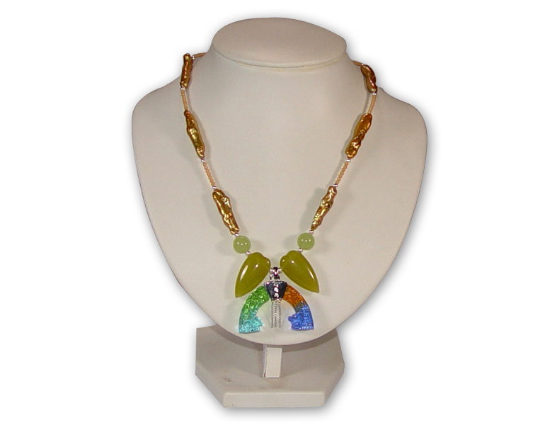 琉璃項鍊彩虹晶采｜葡萄玉髓黃金珍珠鏈 結合藝術與時尚的珠寶禮品