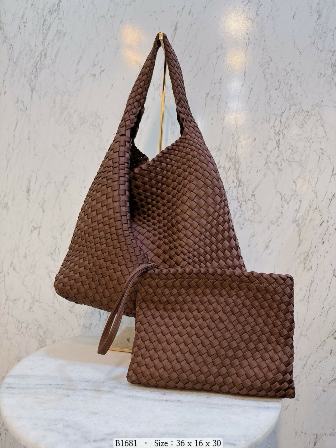 B1681韓國單柄編織水桶包（大）