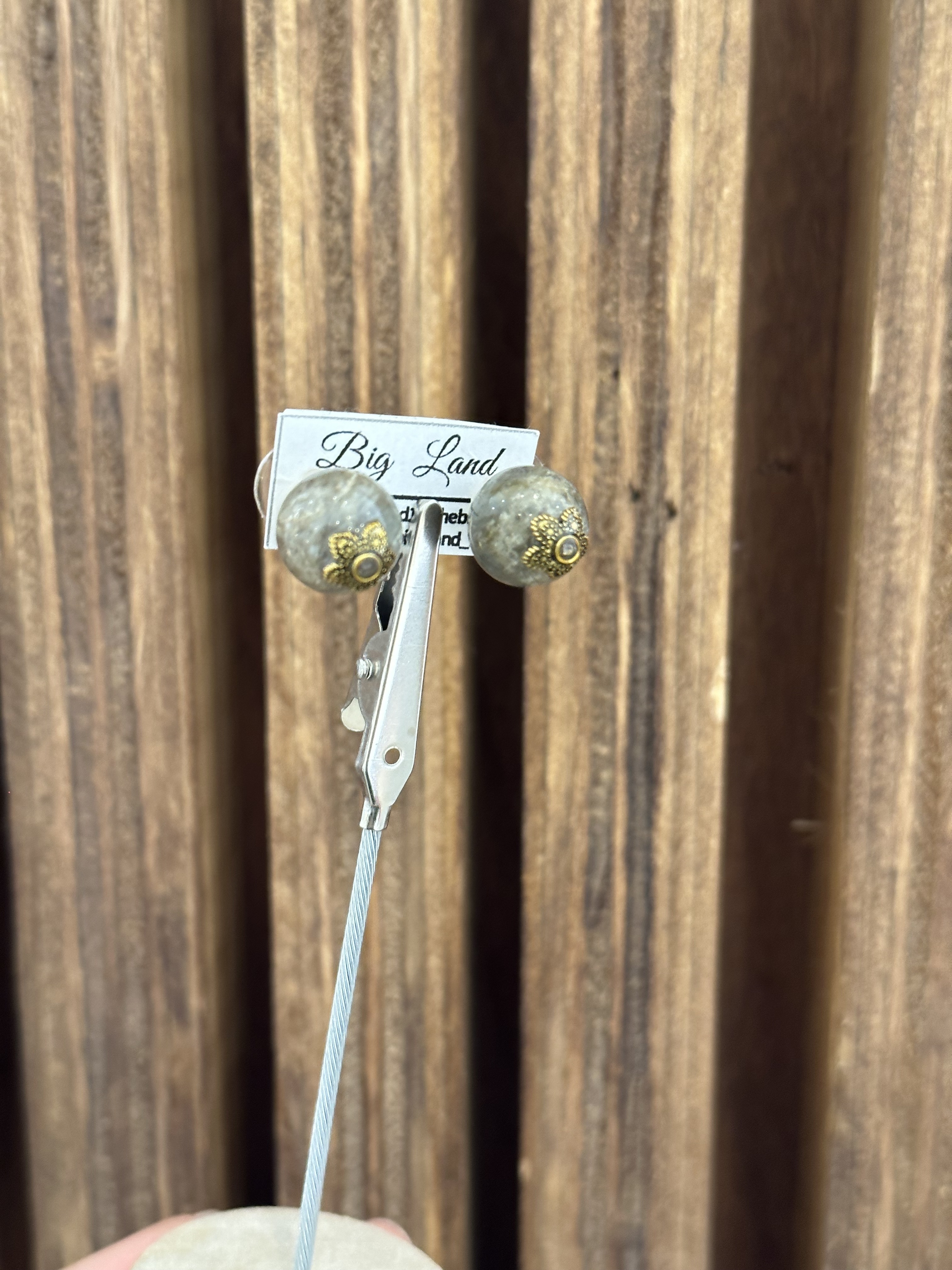 [Big Land] 拉長石鈦金屬耳針 | NO.337