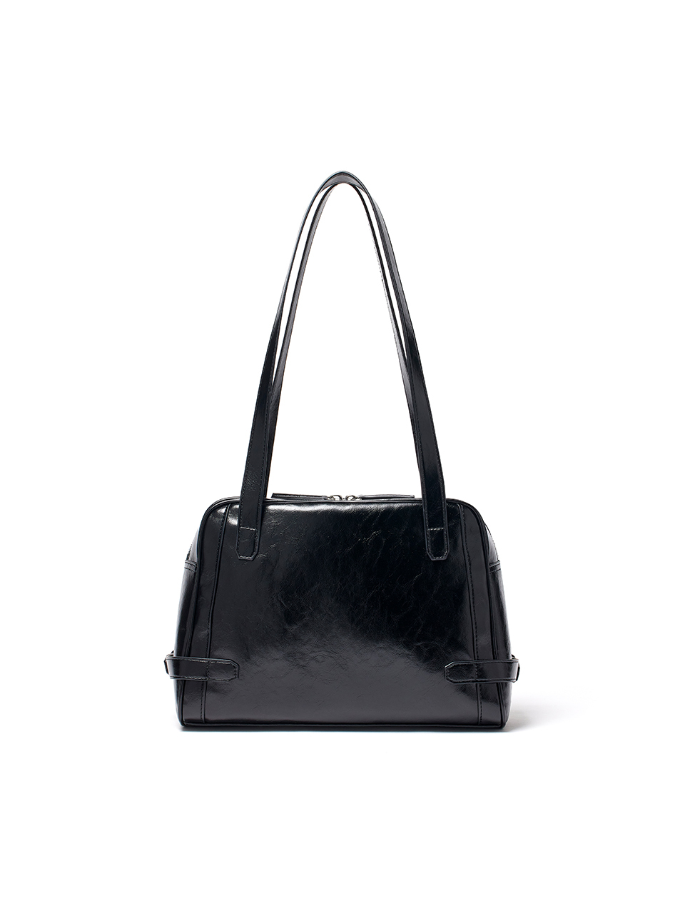 肩背皮革機車包 黑色