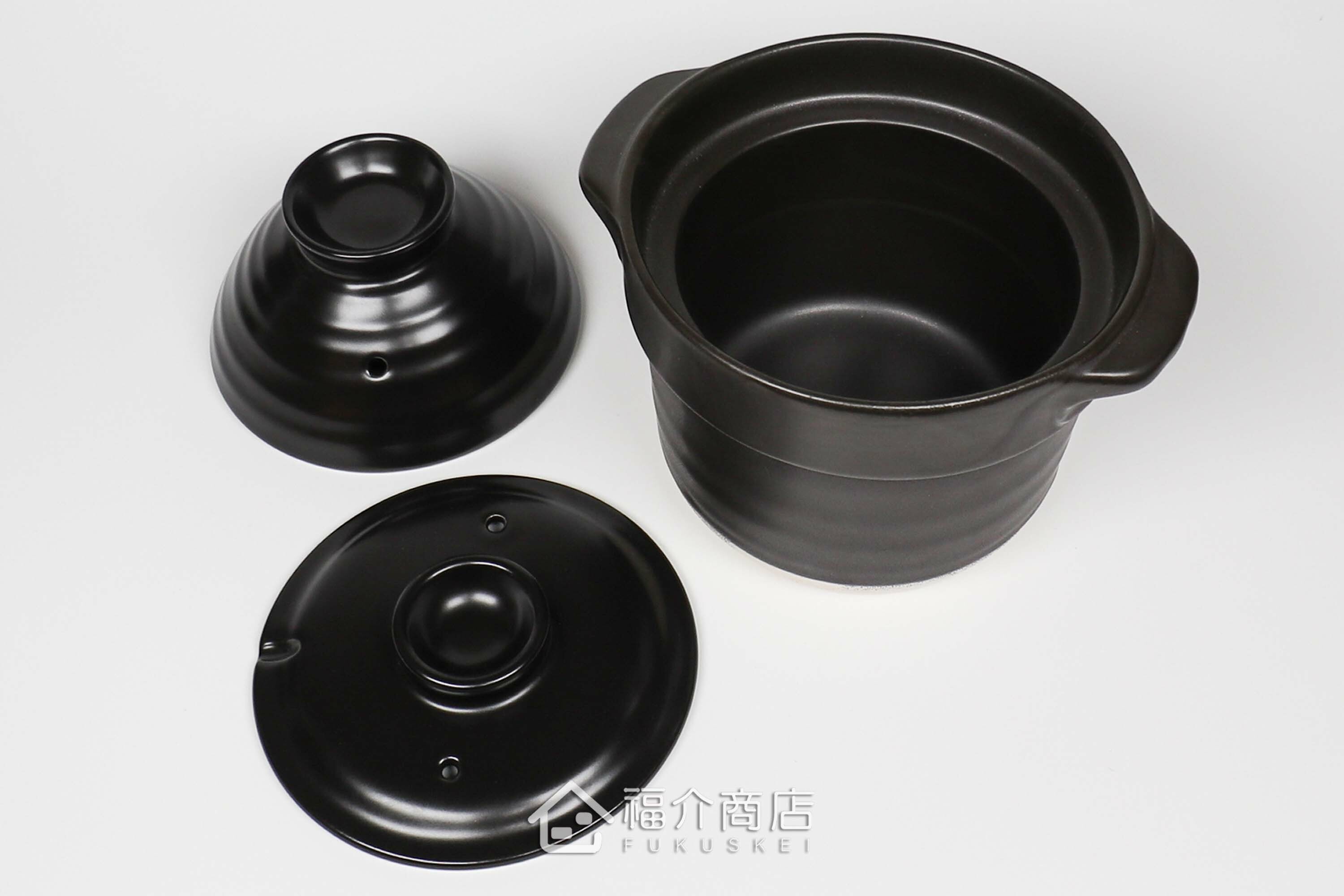 煮飯用陶瓷材質黑色雙層1杯米的飯鍋