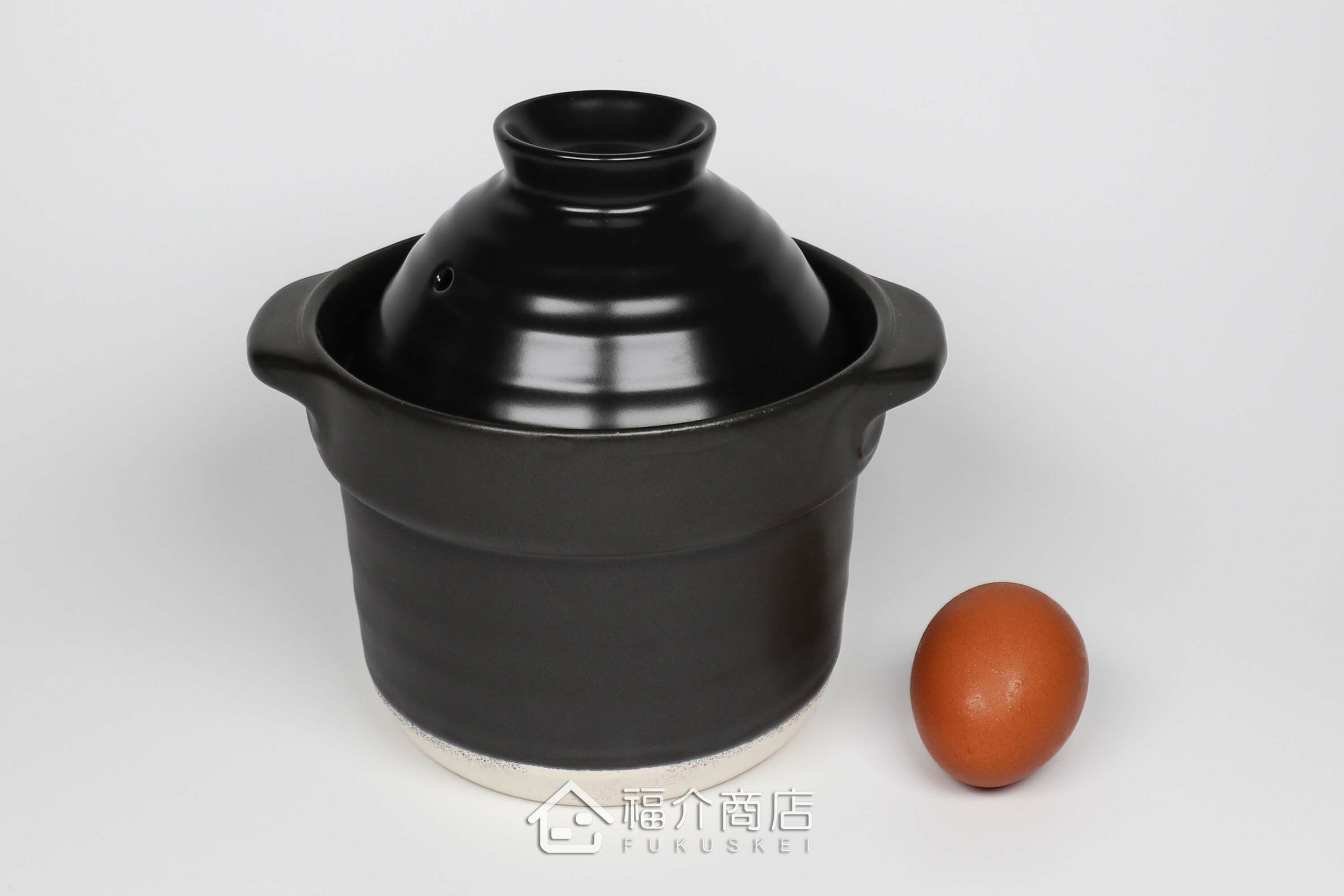 煮飯用陶瓷材質黑色雙層1杯米的飯鍋