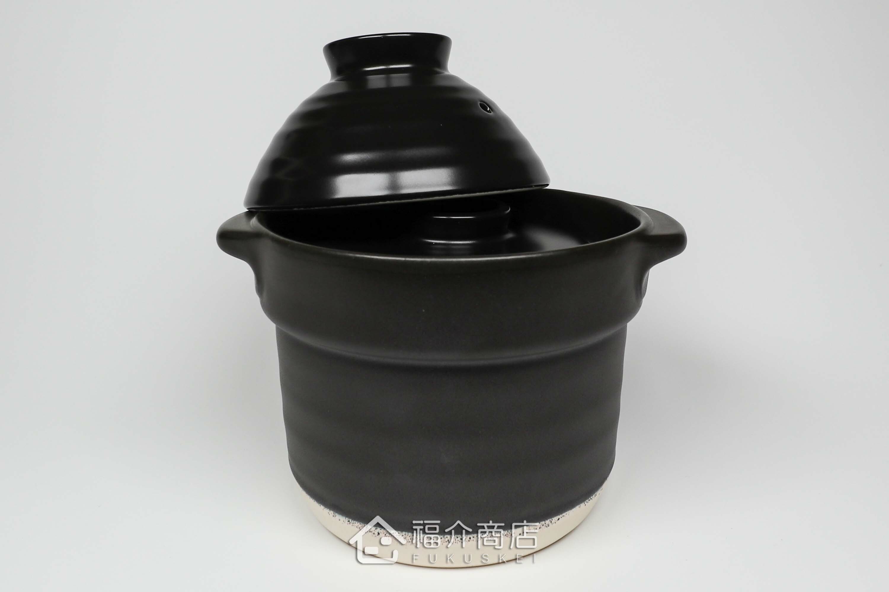 煮飯用陶瓷材質的黑色1合炊飯鍋