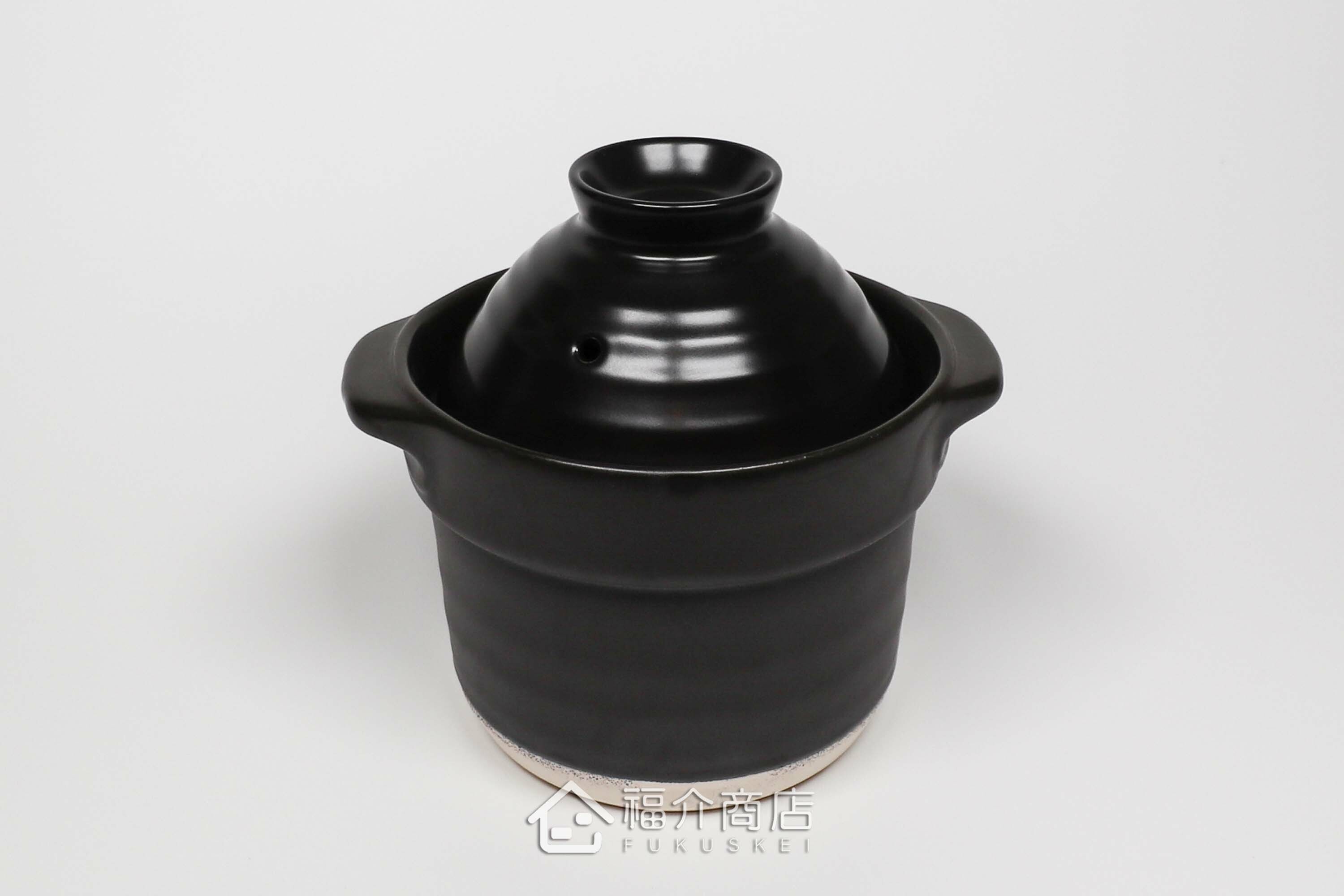 煮飯用陶瓷材質黑色雙層1杯米的飯鍋