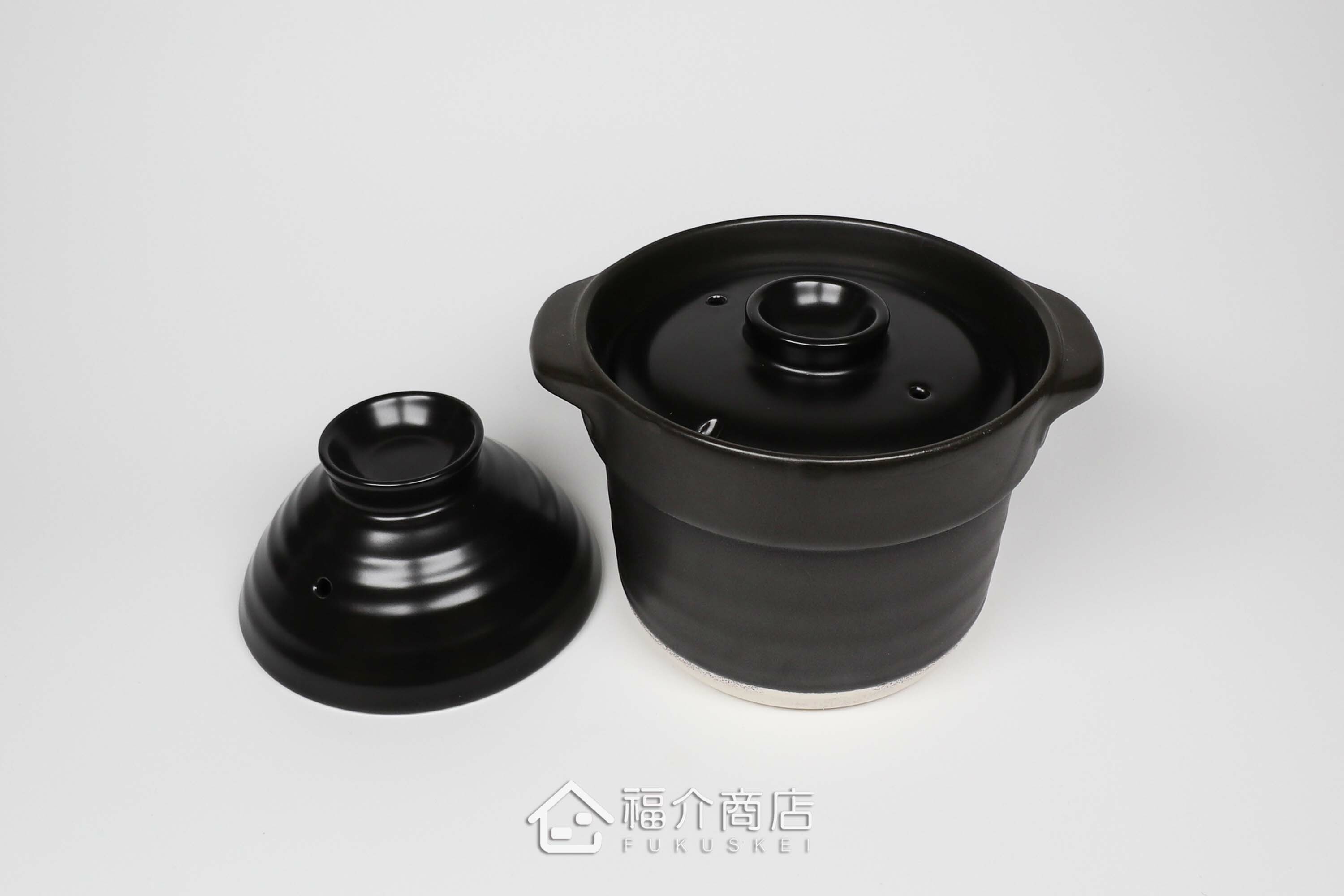 煮飯用陶瓷材質黑色雙層1杯米的飯鍋