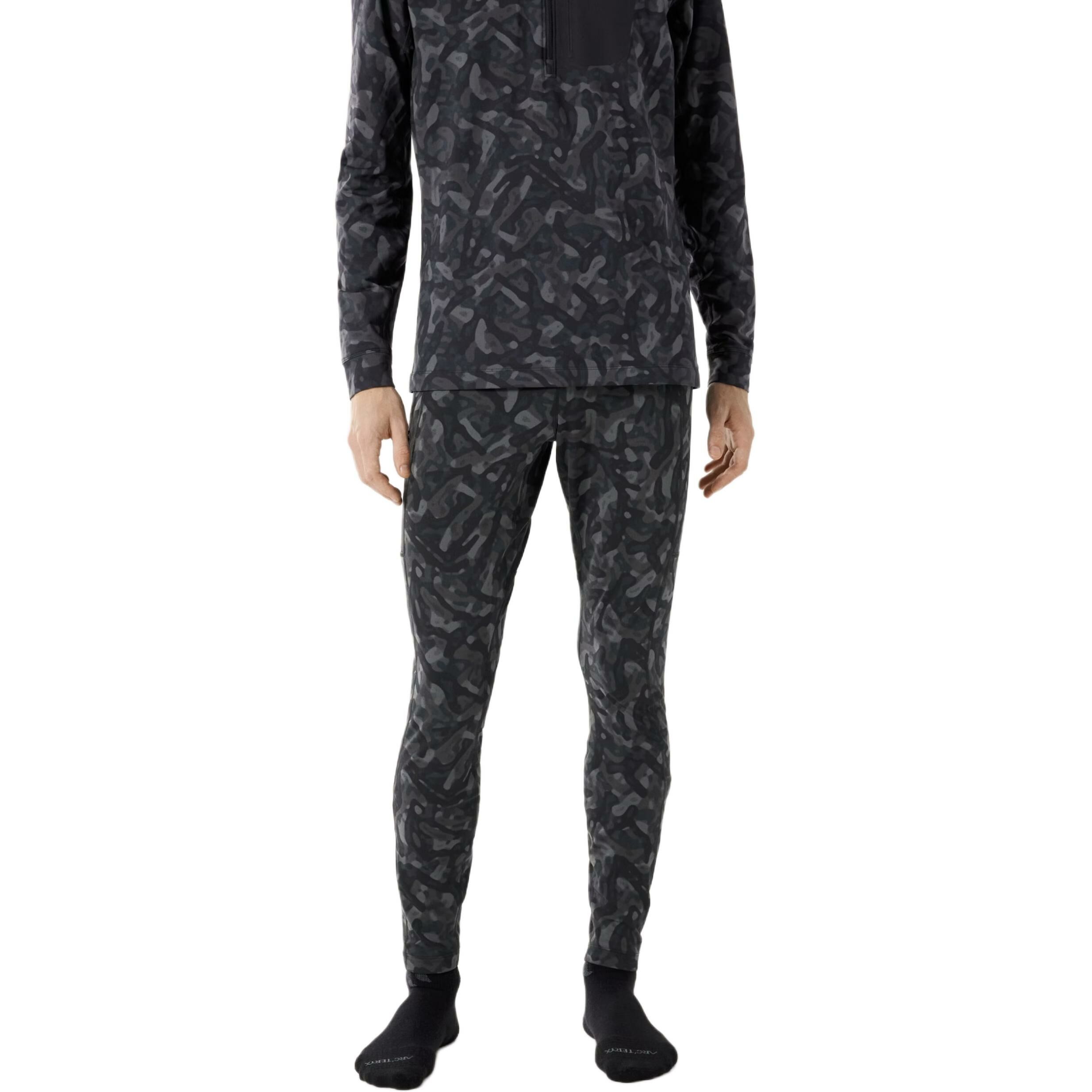 【代購】Arcteryx FW24 Rho LT Bottom Print Men's Casual Pants Men's Black Grottoflage