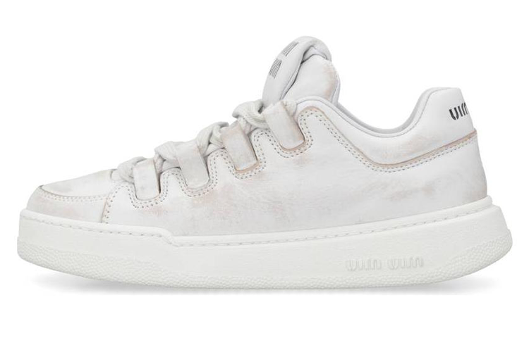 【代購】MIU MIU Low-Top Skateboard Shoes Women's Light Gray