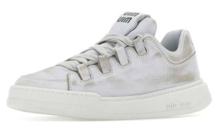 【代購】MIU MIU Low-Top Skateboard Shoes Women's Light Gray
