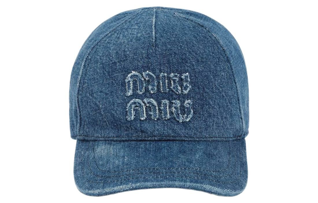 【代購】MIU MIU Logo-embroidered Denim Cap