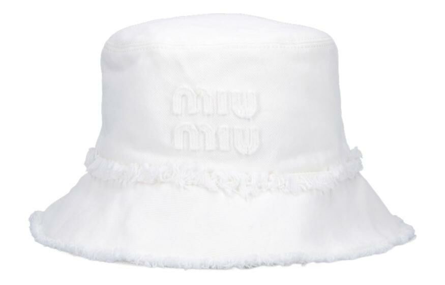 【代購】MIU MIU Cotton Bucket Hats Women's White