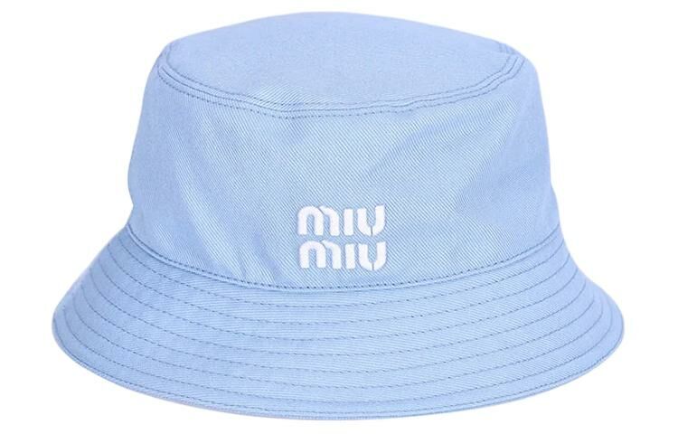 【代購】MIU MIU Cotton Bucket Hats Unisex Blue