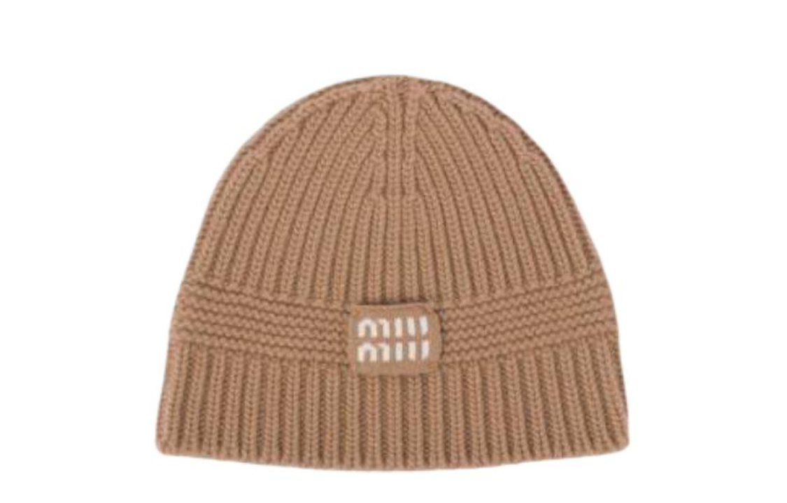 【代購】MIU MIU Cashmere Fabric Beanies Women's Brown