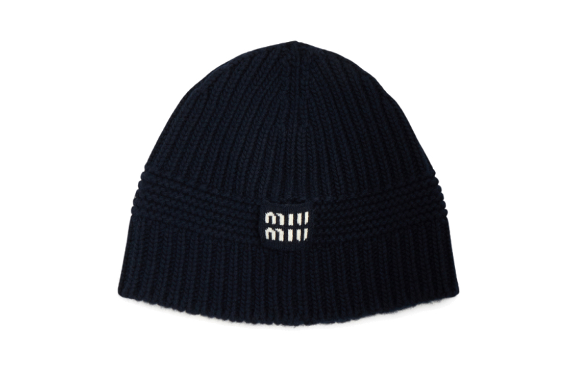 【代購】MIU MIU Fabric Beanies Women's Dark Blue