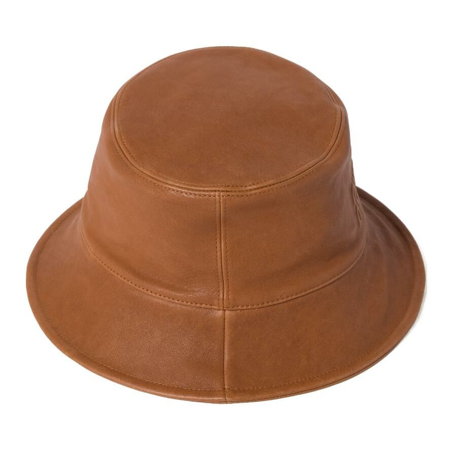 【代購】MIU MIU Leather Bucket Hats Women's Caramel