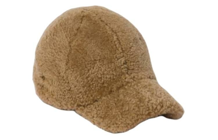 【代購】MIU MIU Leather Artificial Wool Baseball Caps Women's Brown