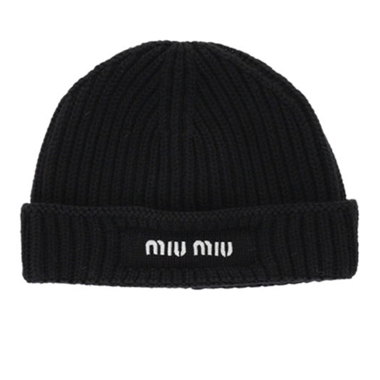 【代購】MIU MIU Wool Beanies Women's Black