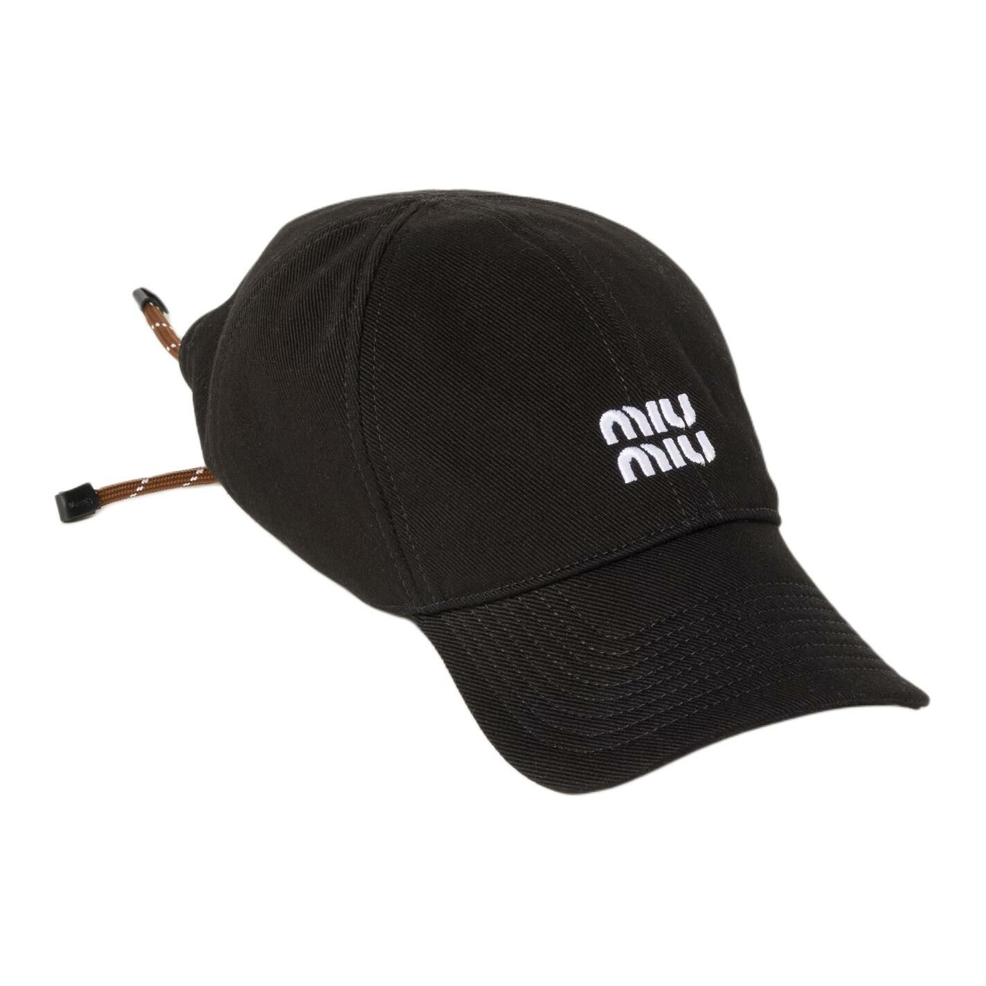 【代購】MIU MIU Fabric Baseball Caps Unisex Black/Tobacco
