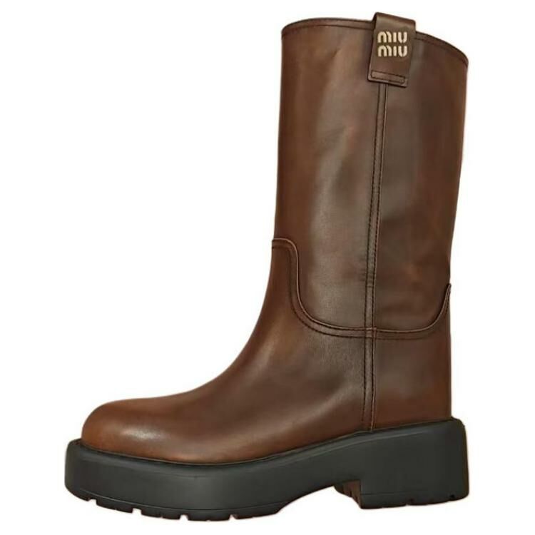 【代購】MIU MIU Ankle Boots Women's Brown