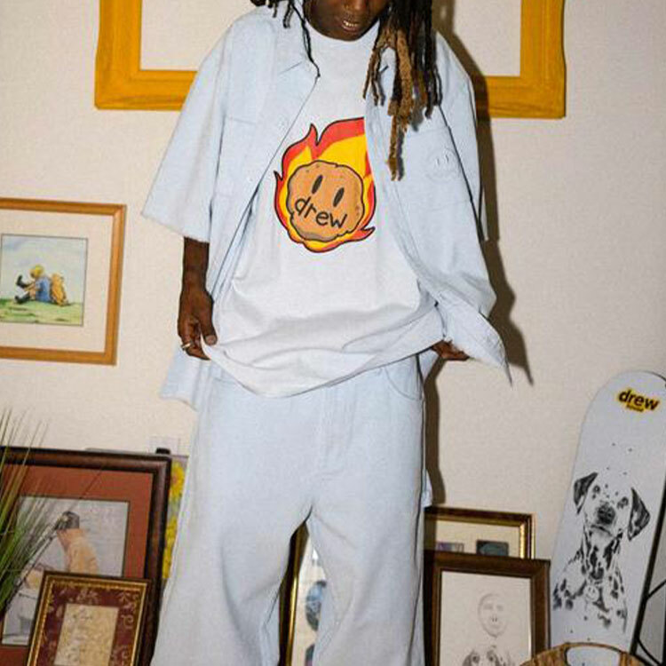 【代購】Drew House Smiley Collection T-Shirts Unisex Light Blue