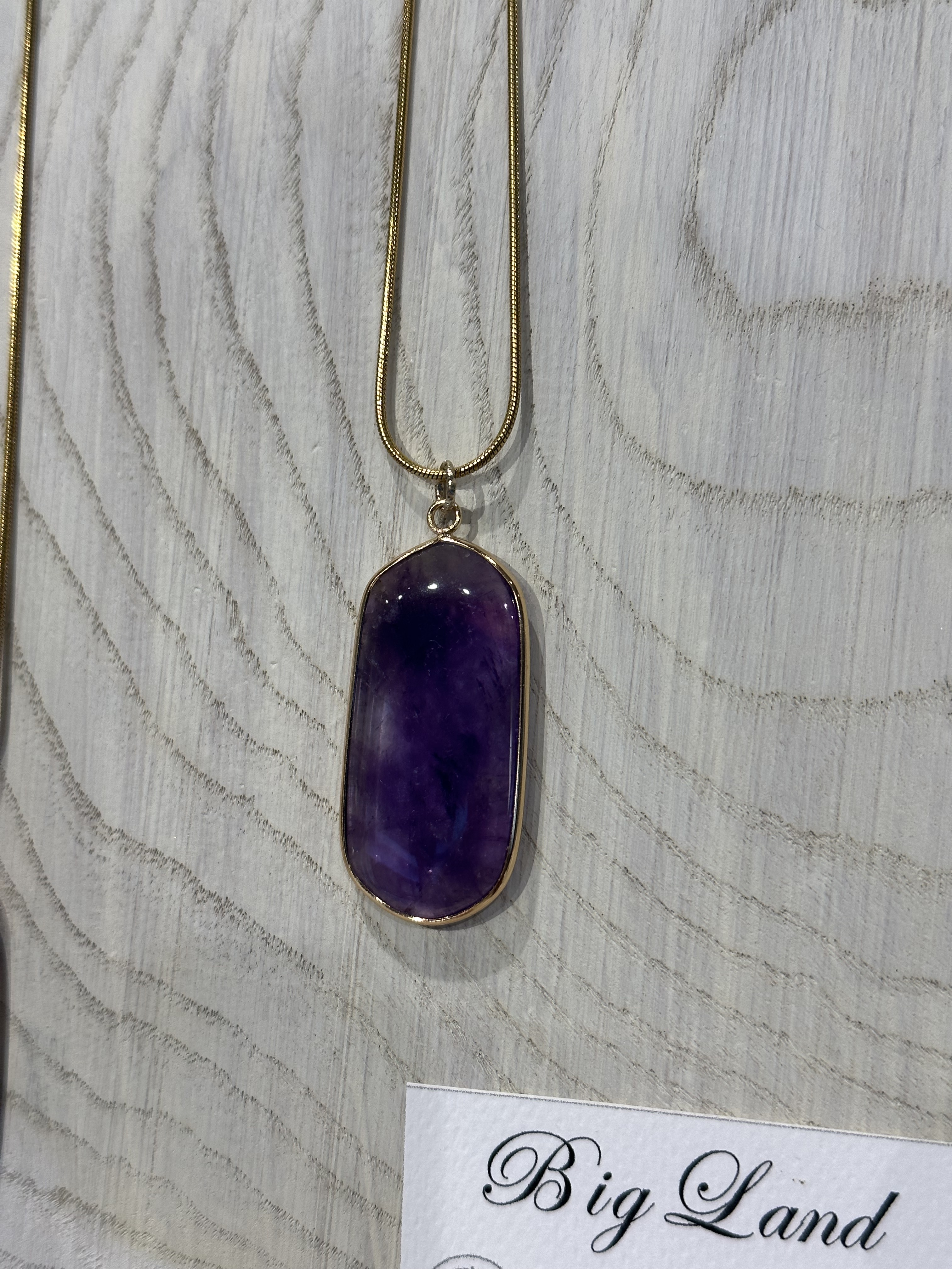 [Big Land] 紫水晶不銹鋼項鍊 | NO.322