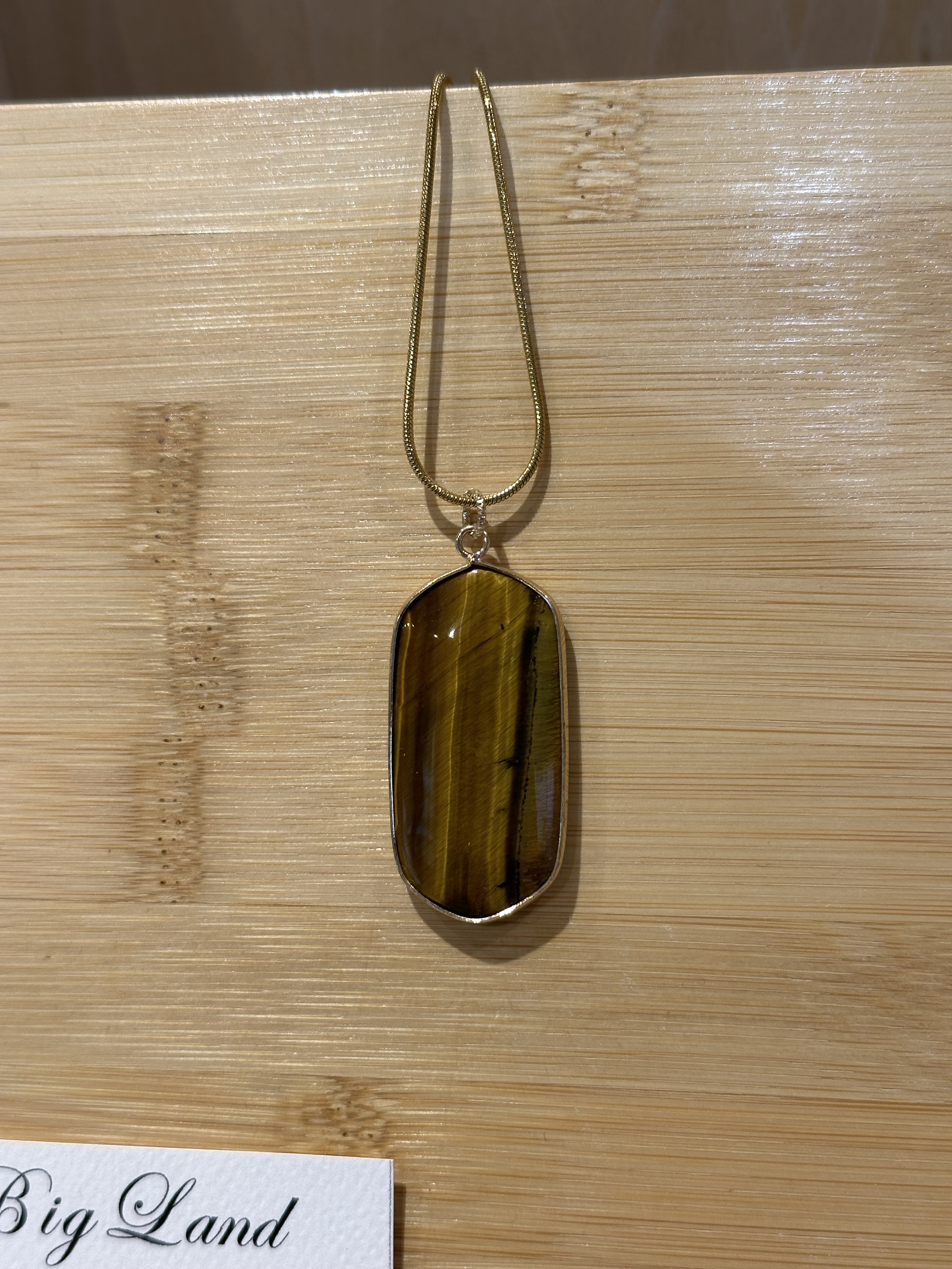 [Big Land] 虎眼石不銹鋼項鍊 | NO.321