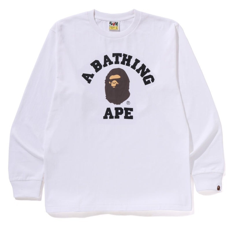 2025SS A BATHING APE BAPE COLLEGE LS TEE 大學 LOGO 字體 長T 現貨 1L30111013