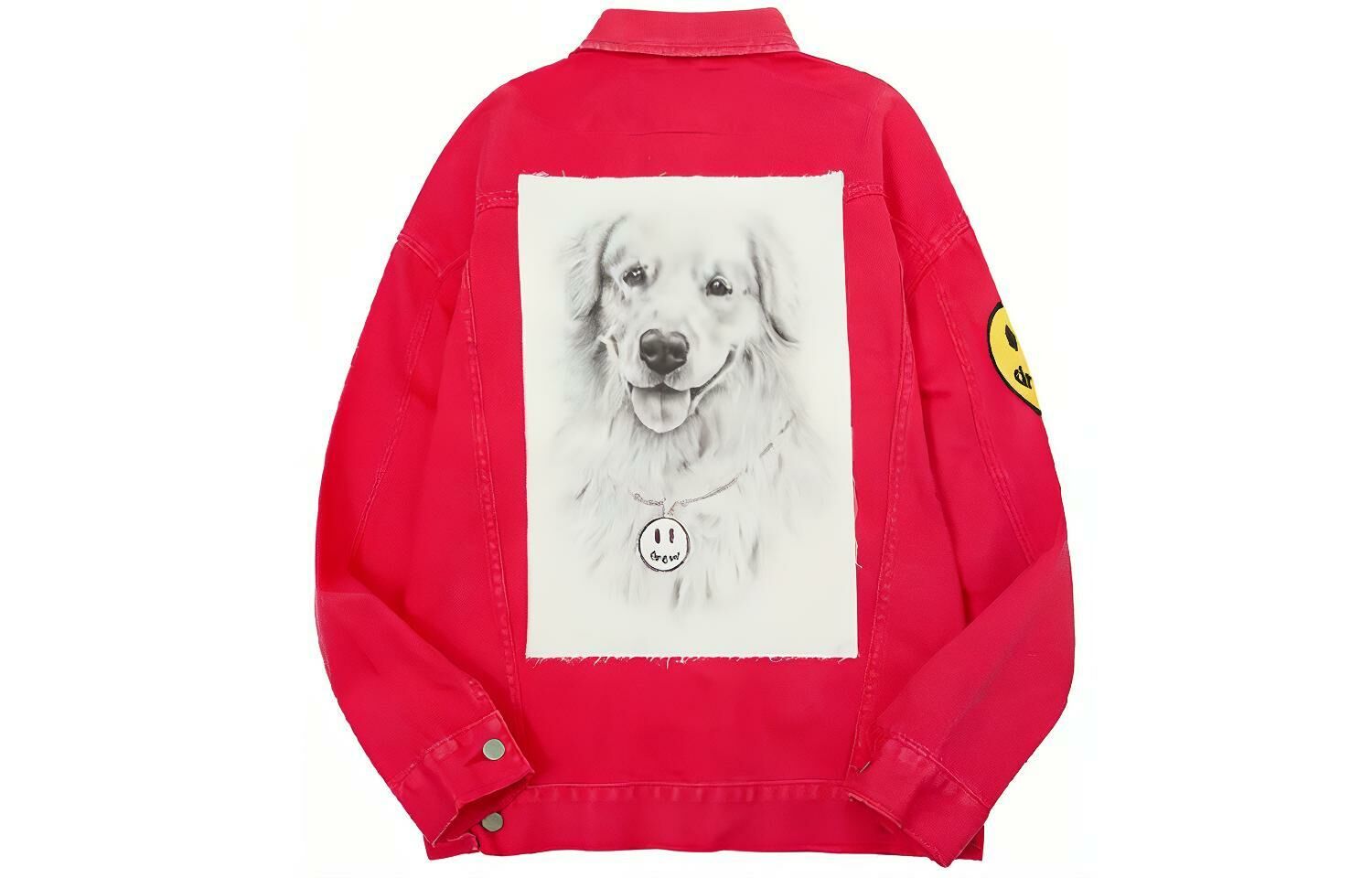 【代購】Drew House Smiley Collection Denim Jackets Unisex Red