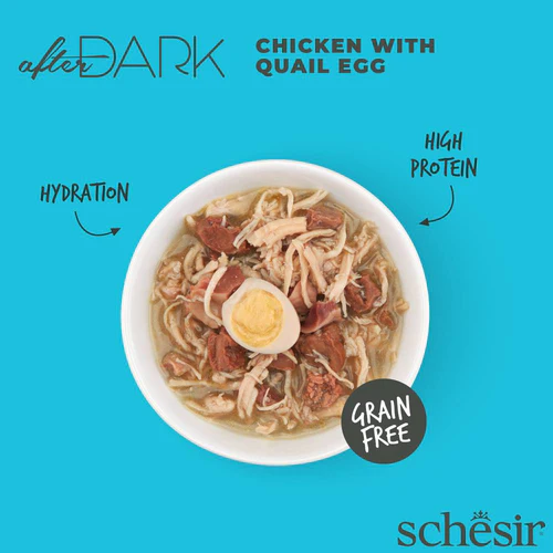 Schesir After Dark Chicken & Quail Egg Cat Canned 80g