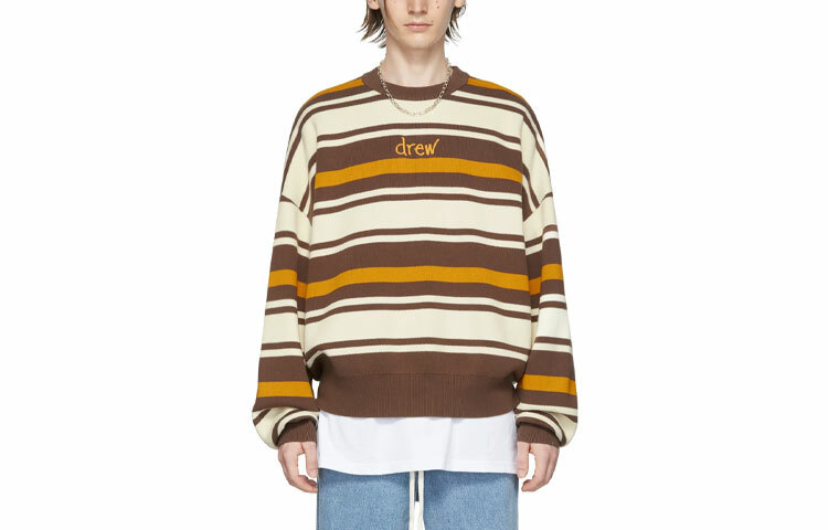 【代購】Drew House Letter Logo Series Knitwear Unisex Brown Stripes